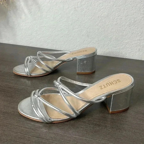 SCHUTZ  Shoes Womens Schutz
Princey Strappy Metallic Silver Size 5.5B - Picture 6 of 11